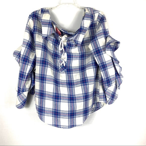 NWT Tea & Cup Off-the-Shoulder Ruffle Sleeve Top - Picture 3 of 6